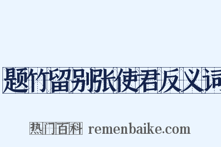 题竹留别张使君反义词是什么意思的图片